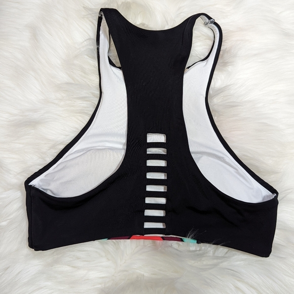 Victoria's Secret PINK Rainbow Stripped High Neck Bikini Top // size Small AA-C - Picture 4 of 4